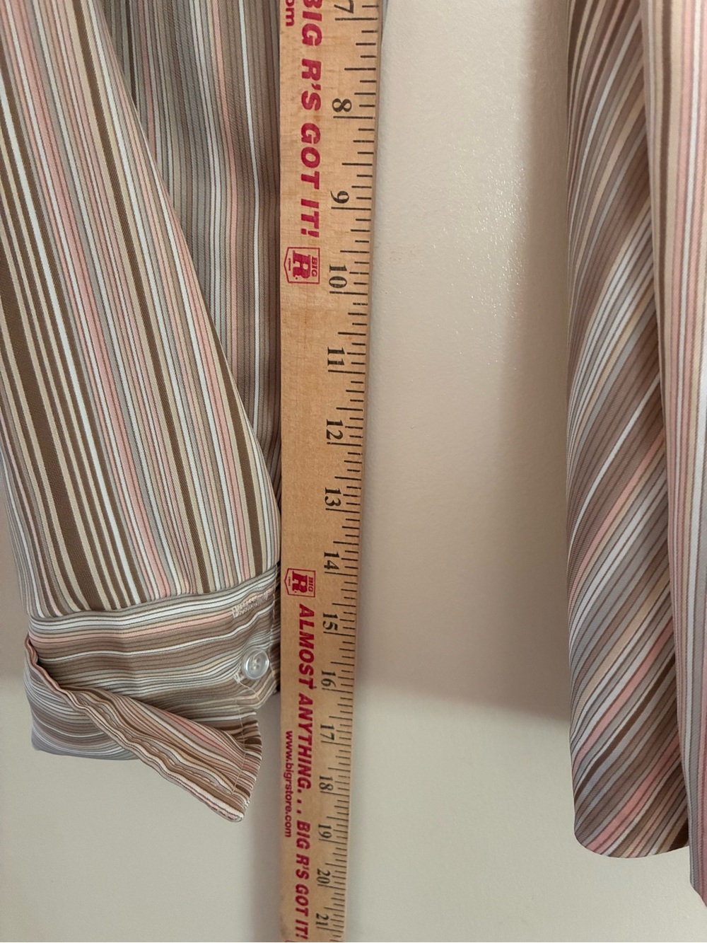 Alice Stuart Shirt Womens Striped Button Up Top Long Sleeve Large *READ* - Picture 7 of 9